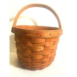 1995 Longaberger Round Basket with Swing Handle